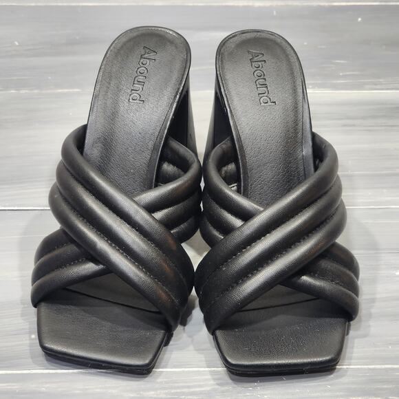Abound Pearl Sandals Criss Cross Straps Square Toe Size 6 Black - Picture 8 of 12